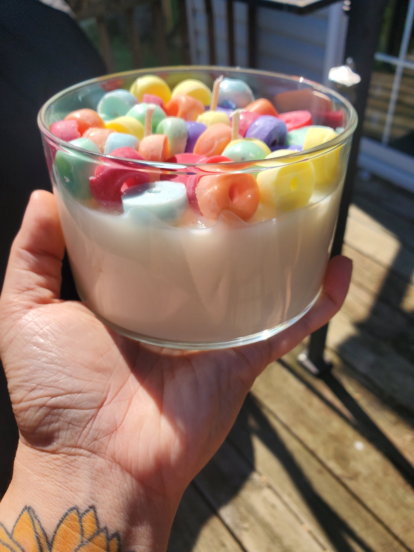 Fruit Loops Cereal Bowl Candle